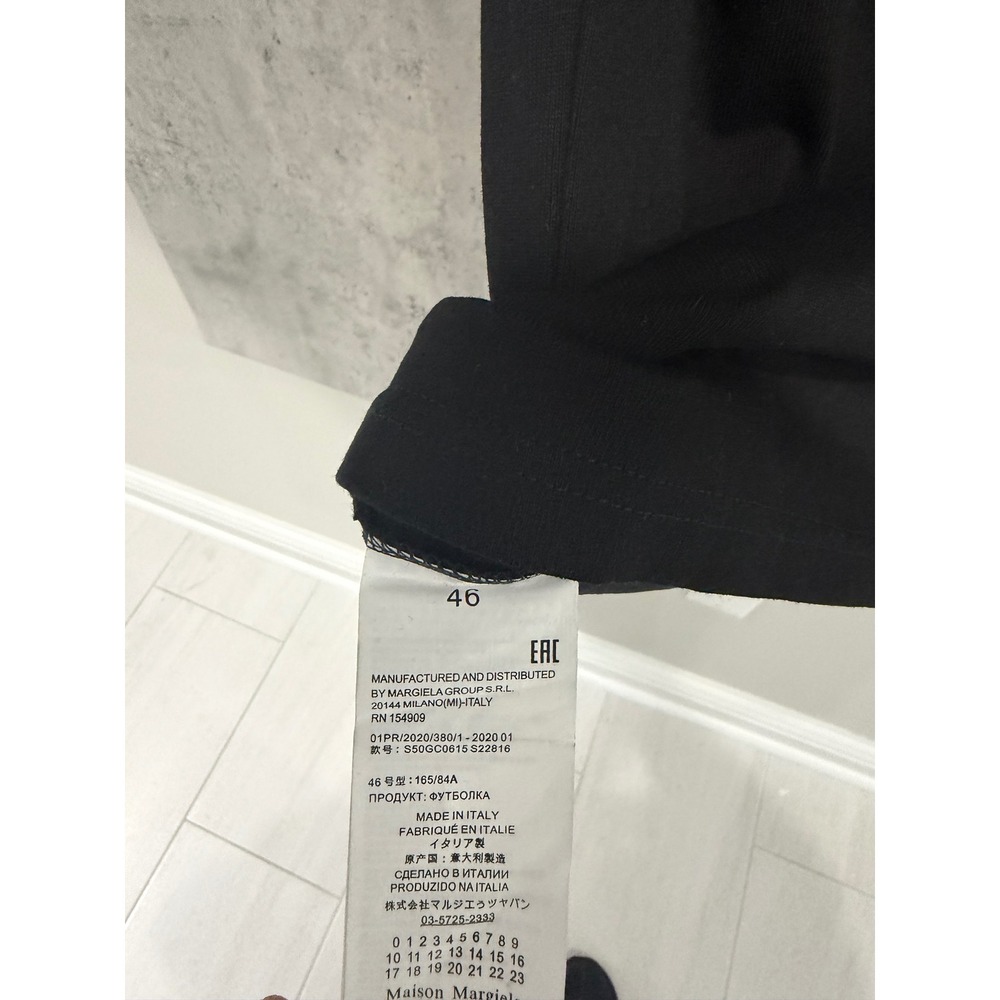 Maison Margiela Paris Numeric Logo Graphic T-Shirt Black S50GC0615 Size 46 - Picture 4 of 6